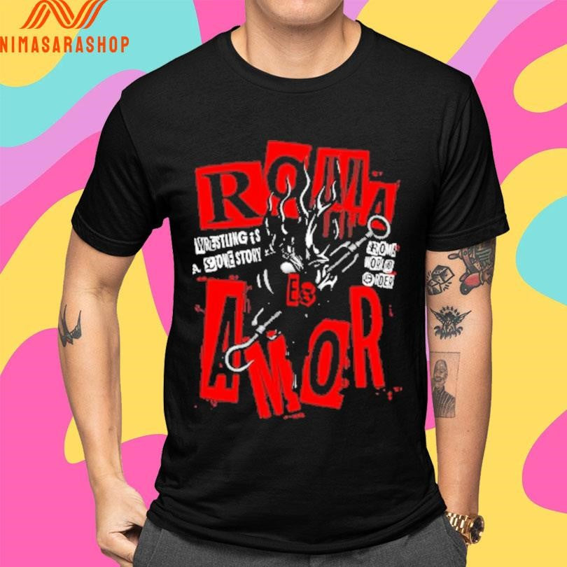 Roma Amor Wrestling Pierced My Heart Shirts
