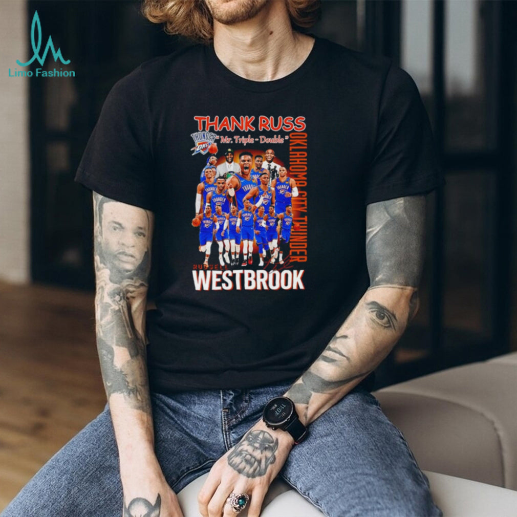 Russell Westbrook Oklahoma City Thunder thank Russ team collage shirt