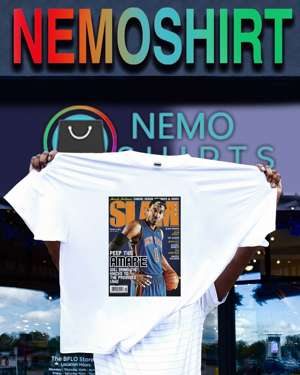 SLAM peep this Amar’e will bring the Knicks to the promised land shirt