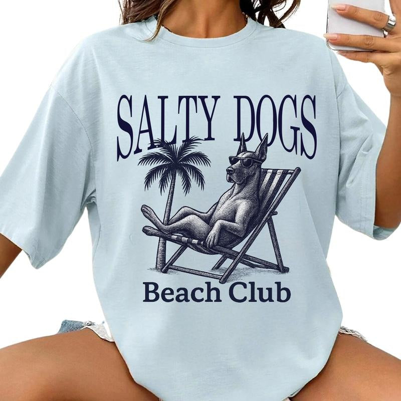 Salty Dogs Beach Club Dane Relaxed Fit Printed Usa Womenswear Casual Comfort Athletic Boho (1)