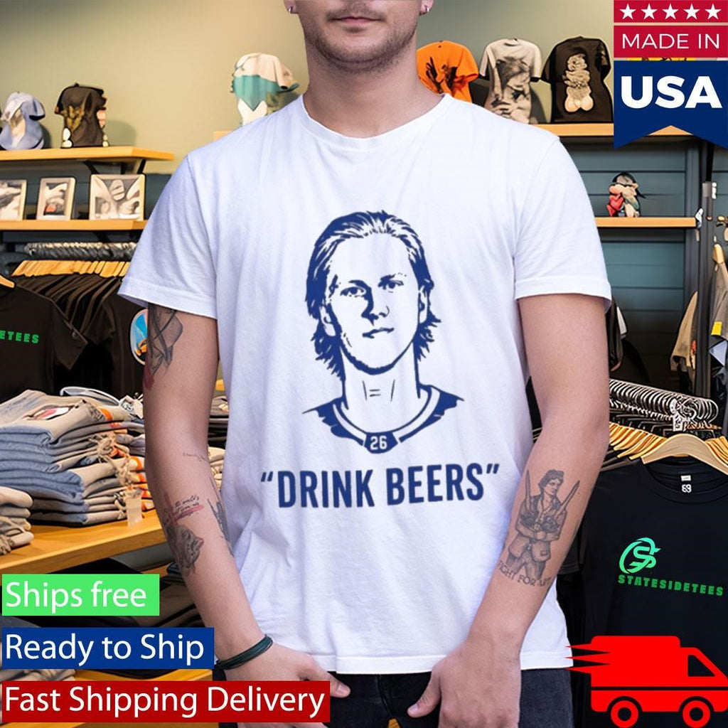 Sam Carrick With Rasmus Dahlin Drink Beer Shirt