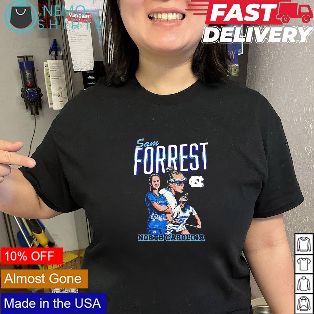 Sam Forrest North Carolina Tar Heels player name shirt