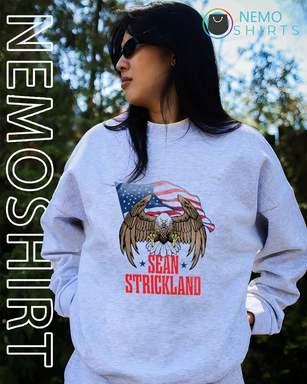 Sean Strickland Full Violence Eagle American flag shirt