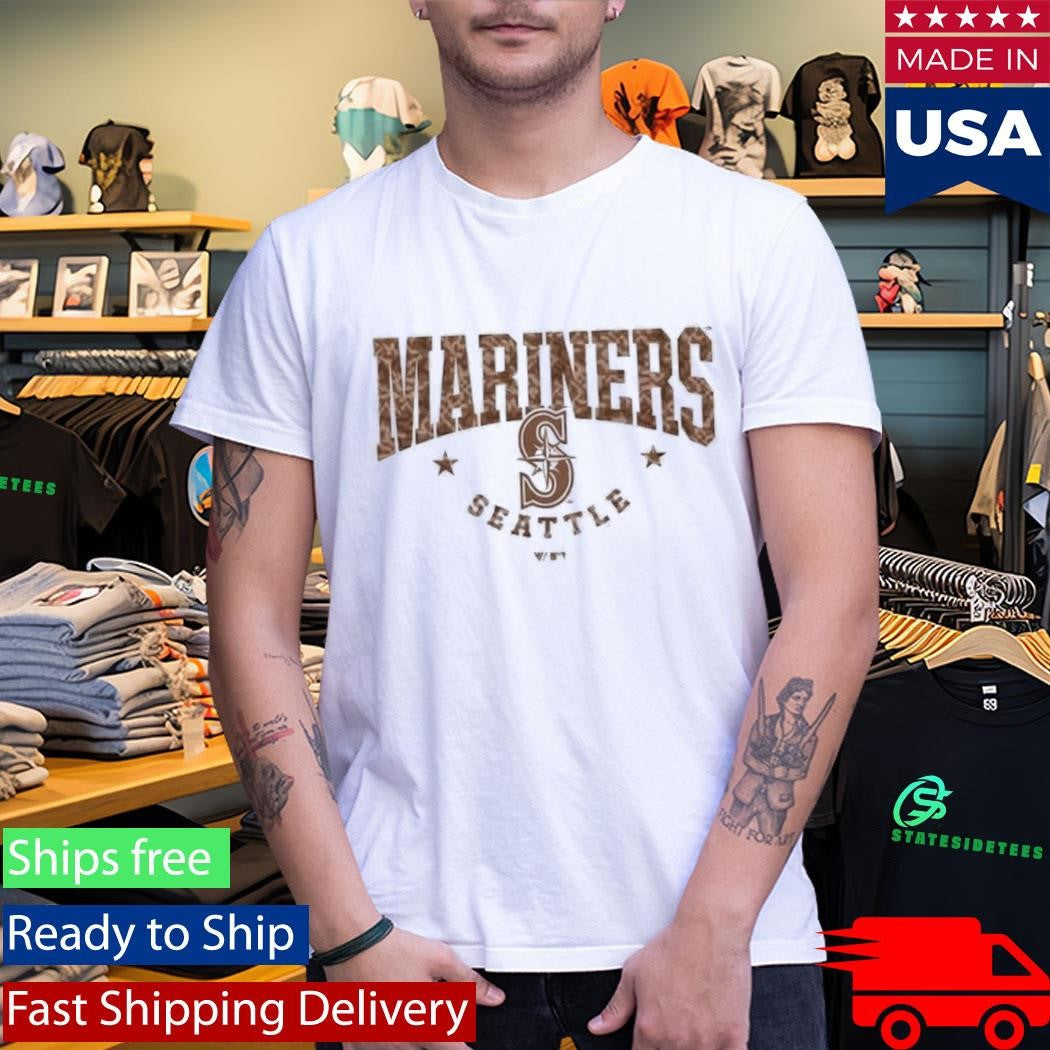 Seattle Mariners 2026 Armed Forces Day Camo Luxe Signature Archway Knit Shirt