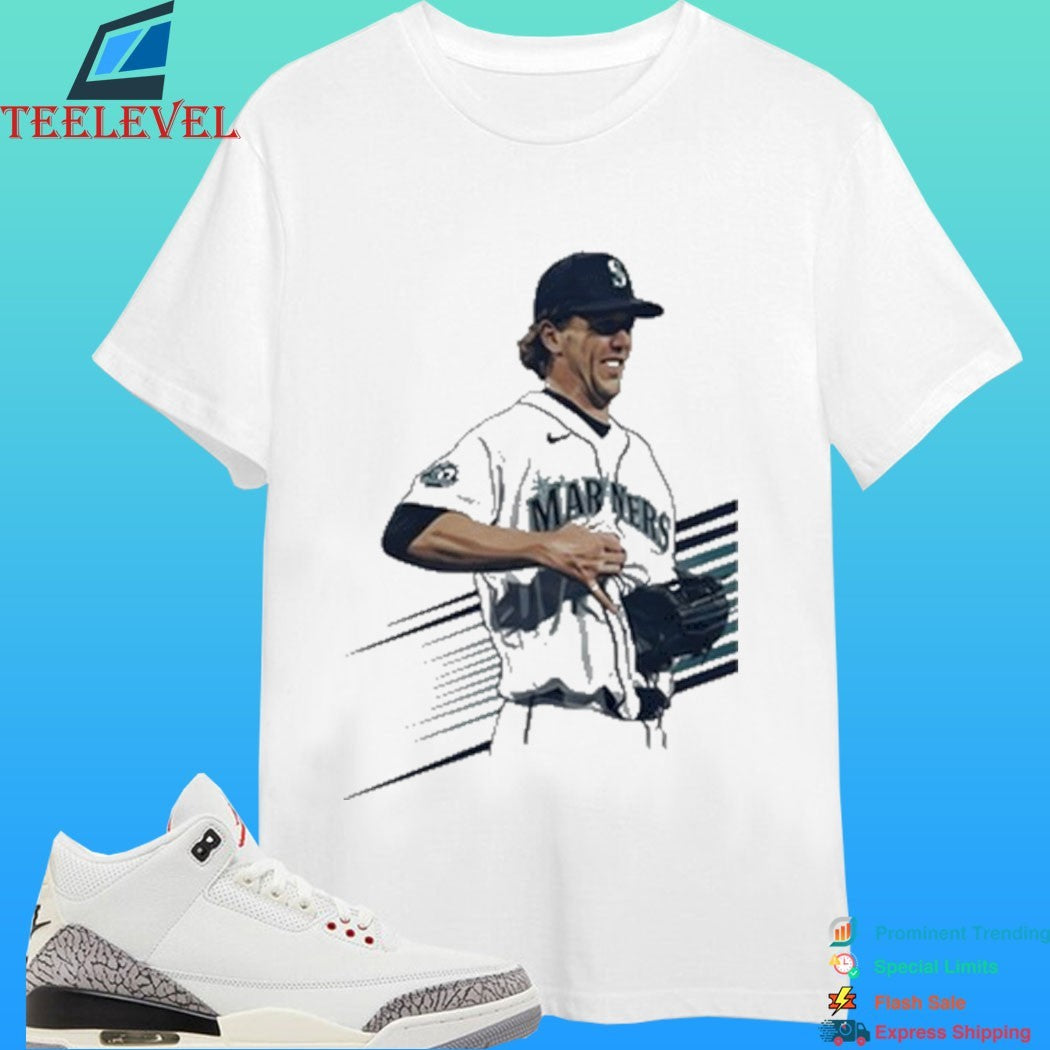 Seattle Mariners Logan Gilbert Baseball Pitcher Catches Ball In Shirt