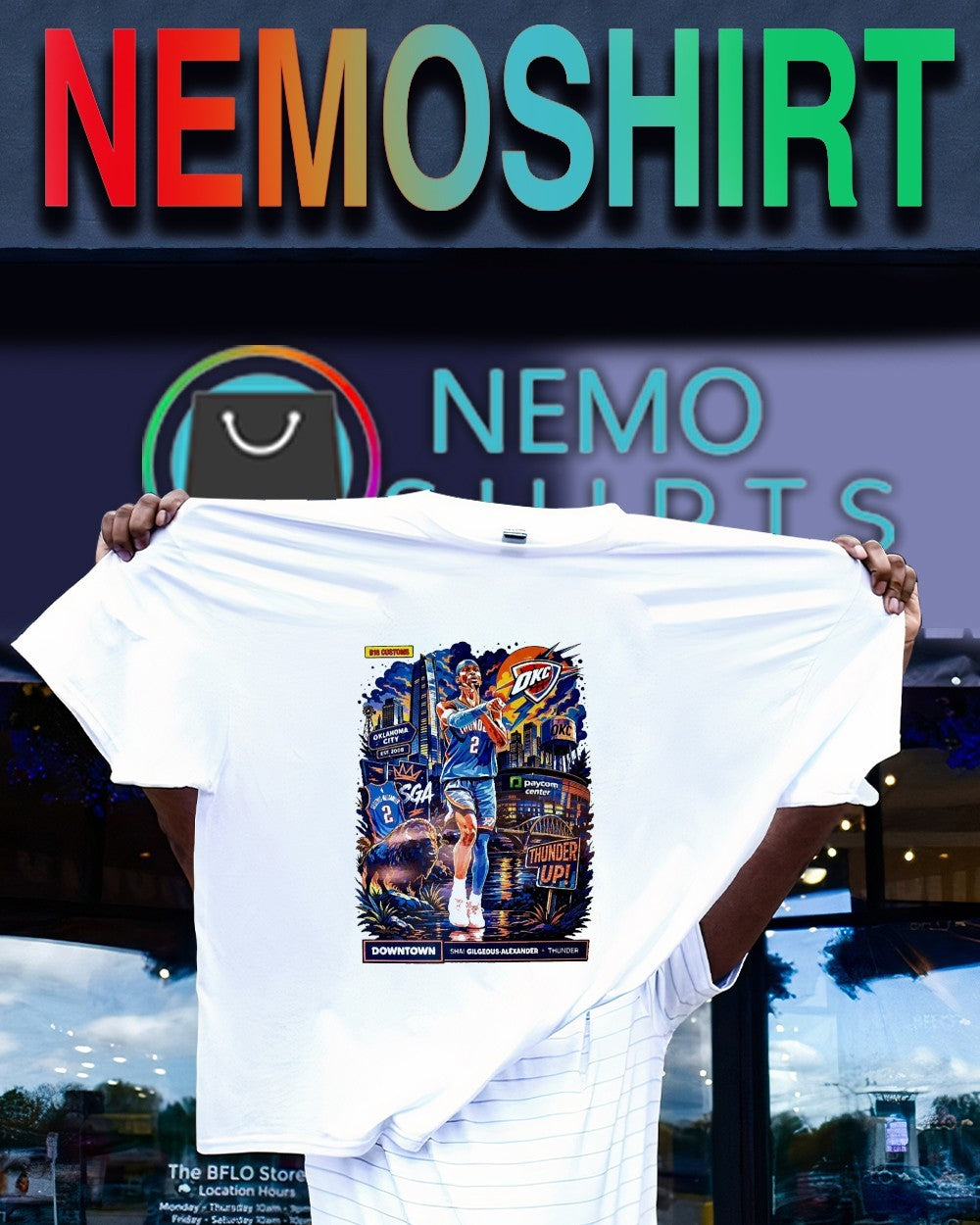 Shai Gilgeous-Alexander Oklahoma City Thunder up skyline shirt