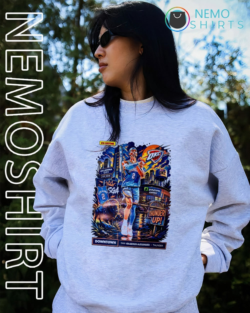 Shai Gilgeous-Alexander Oklahoma City Thunder up skyline shirt