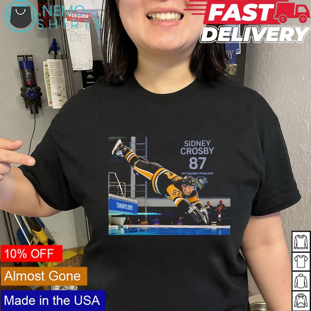 Sidney Crosby 87 Pittsburgh Penguins diving shirt