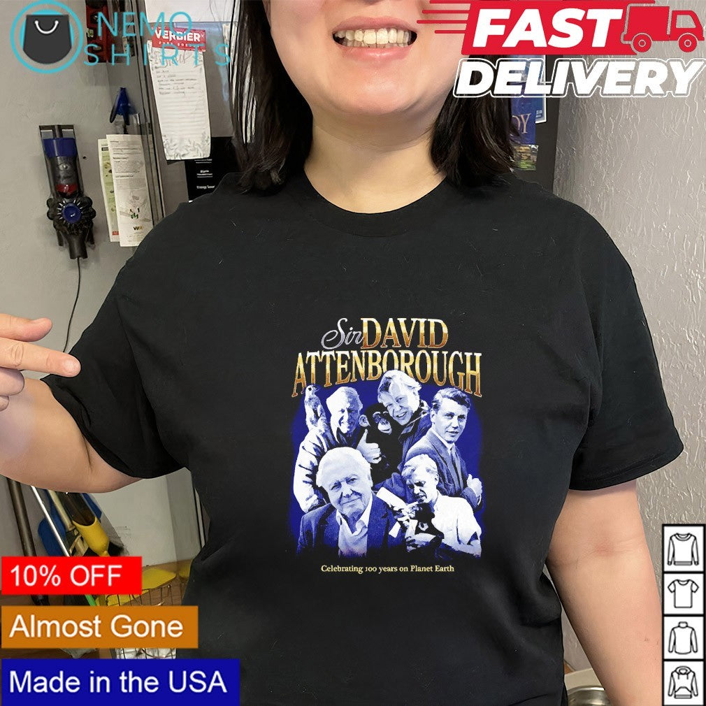 Sir David attenborough celebrating 100 years on Planet Earth shirt
