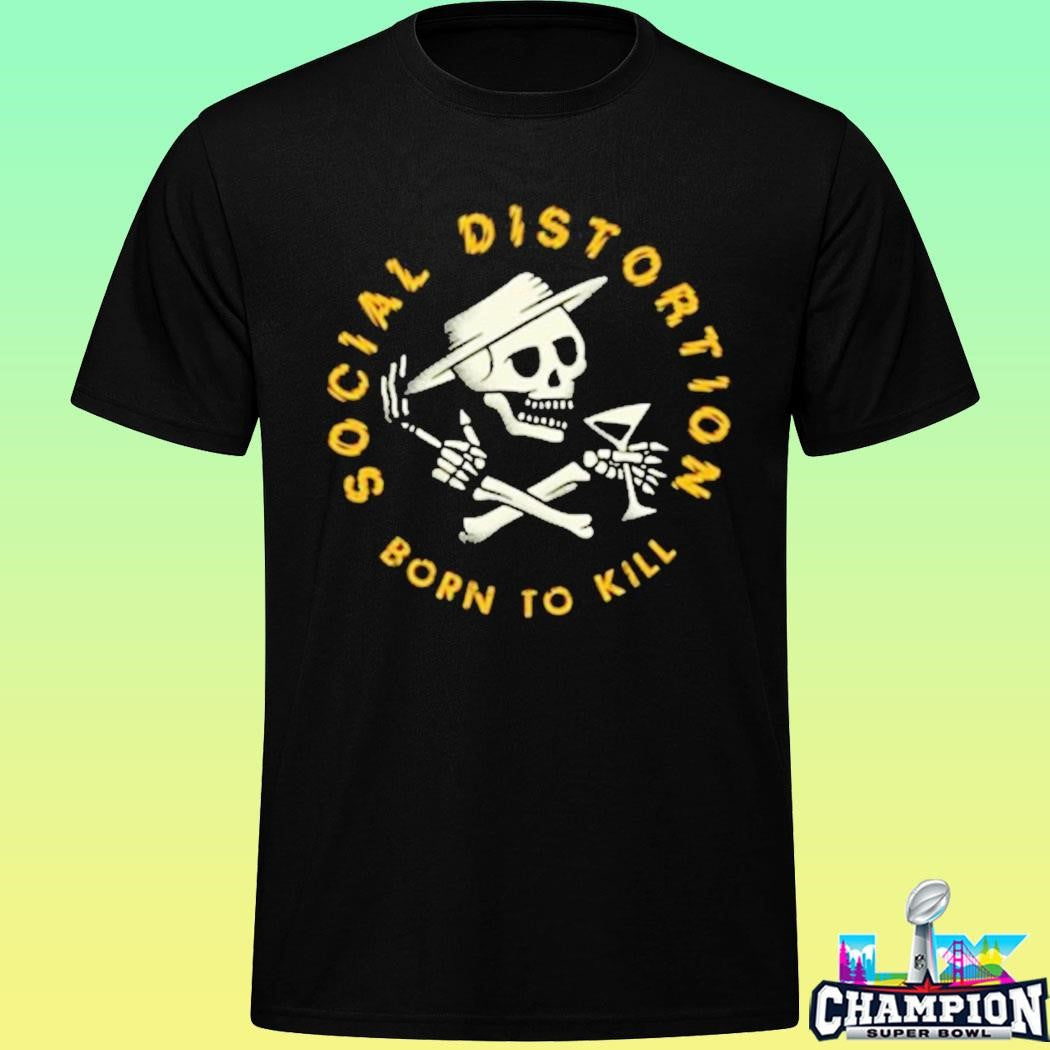 Social Distortion Born To Kill Crossed Skelly Emblem Shirt