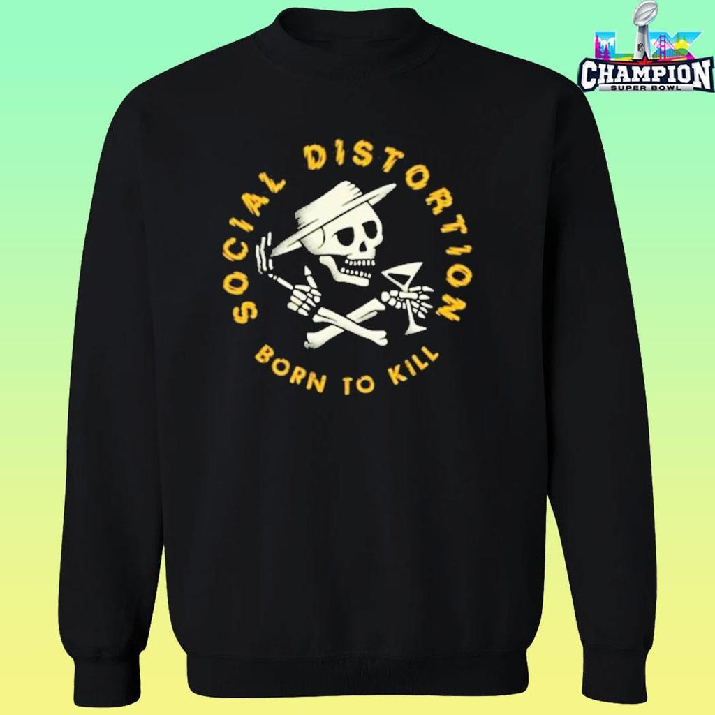 Social Distortion Born To Kill Crossed Skelly Emblem Shirt