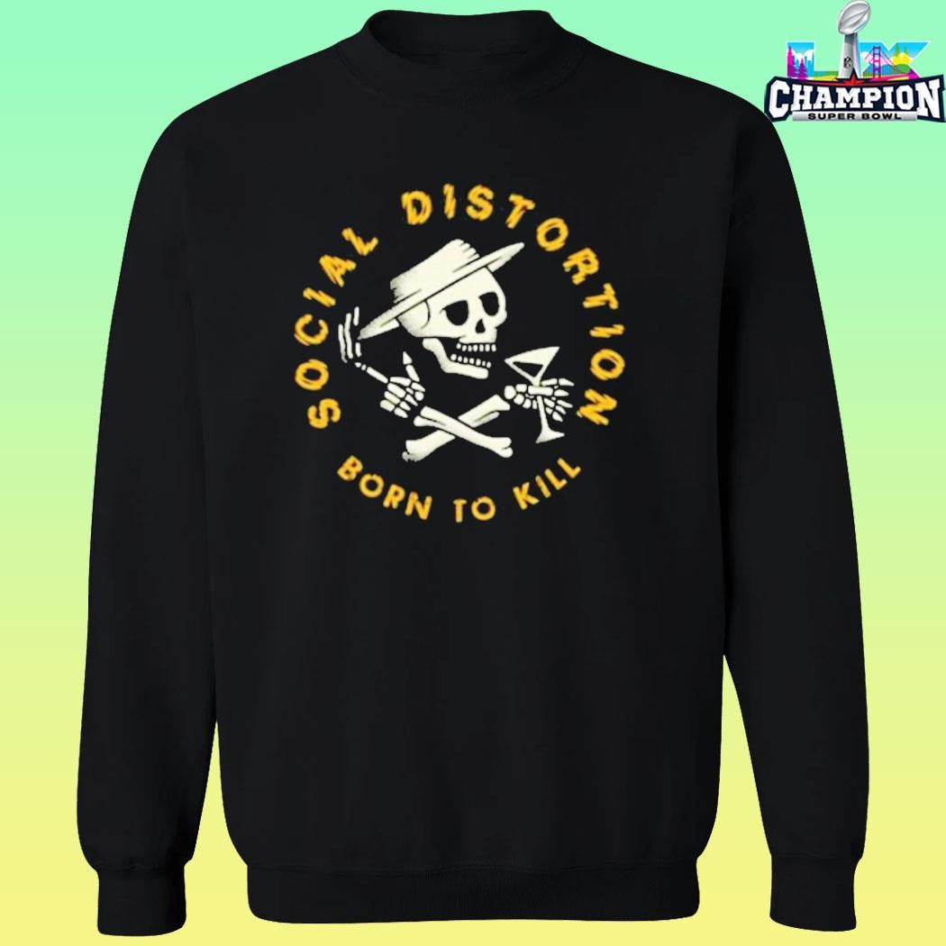 Social Distortion Born To Kill Crossed Skelly Emblem Shirt