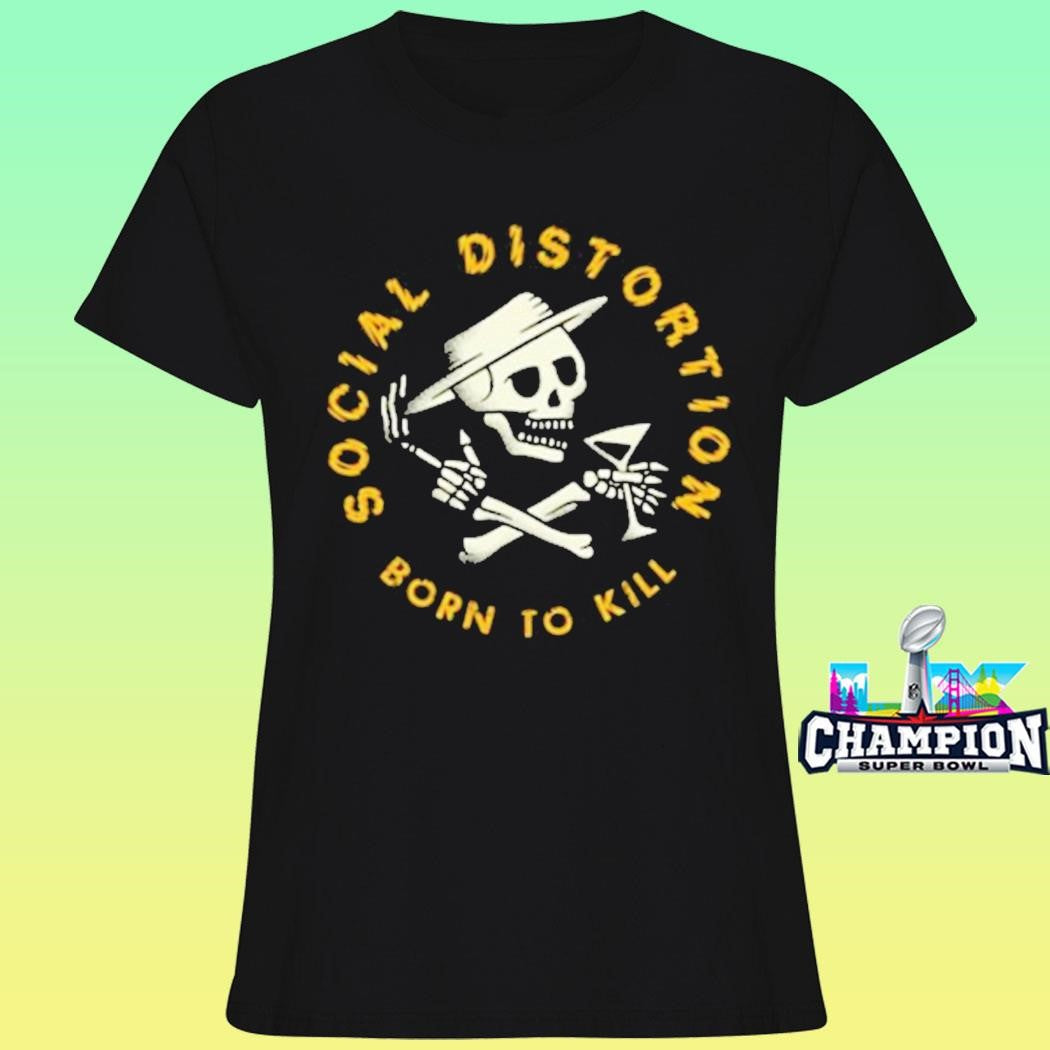 Social Distortion Born To Kill Crossed Skelly Emblem Shirt