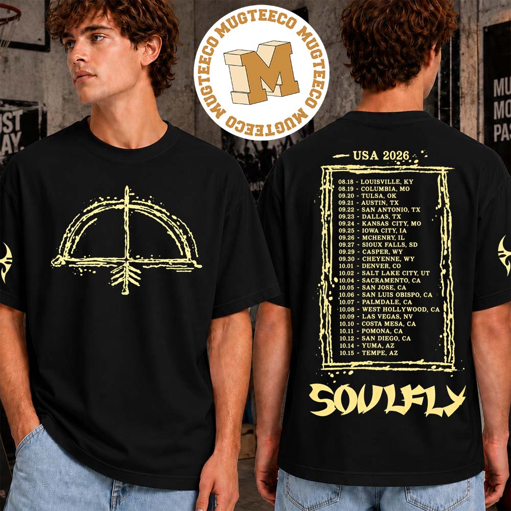 Soulfly USA Tour 2026 Merch Tee Back Sided Line Up Two Sided Unisex T-Shirt