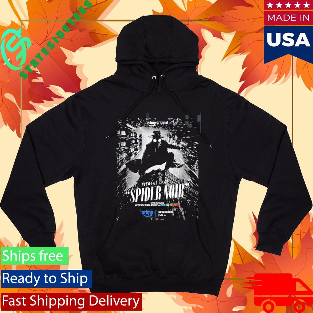 Spider-Noir Starring Nicolas Cage New Series Poster Authentic Black And White Version T-Shirt