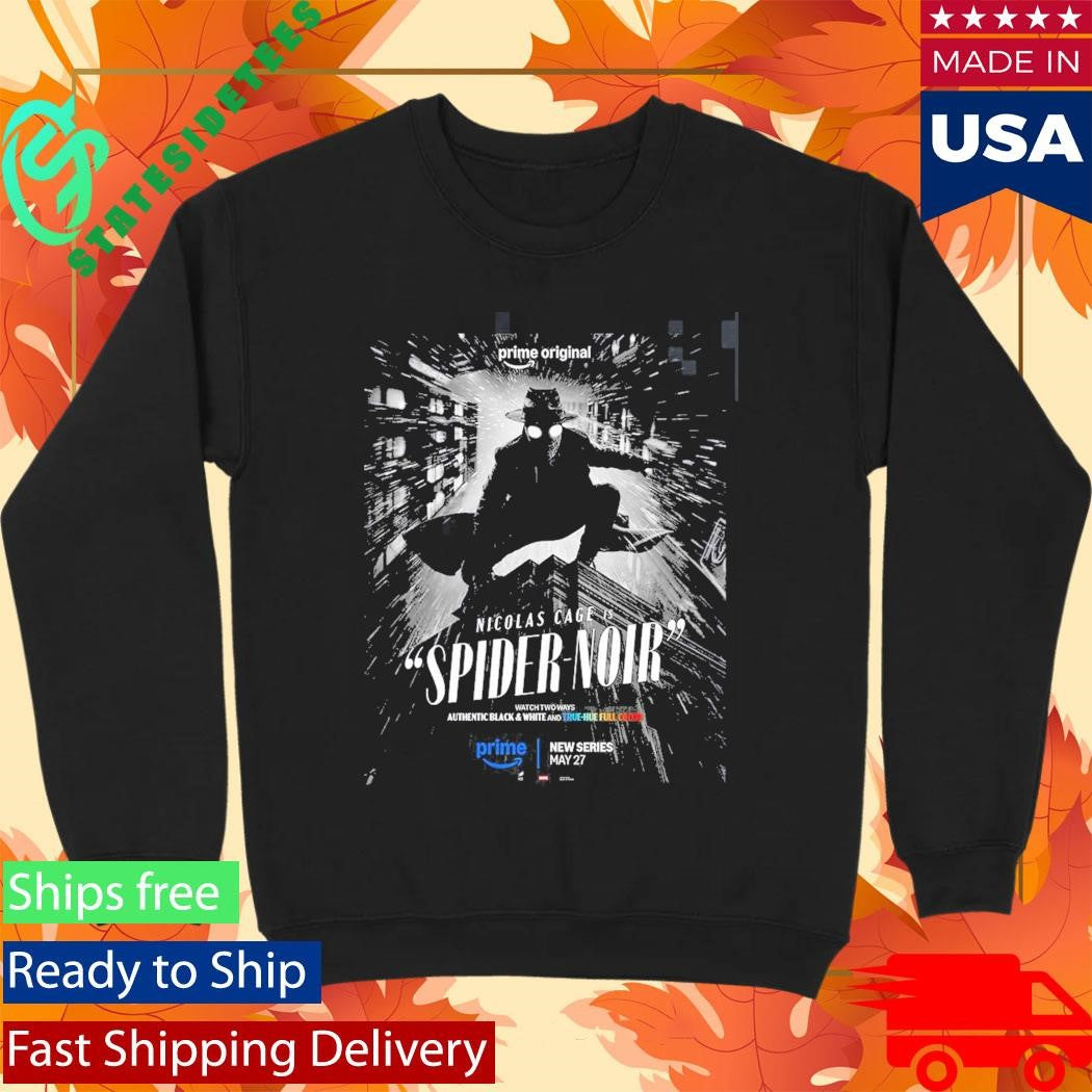 Spider-Noir Starring Nicolas Cage New Series Poster Authentic Black And White Version T-Shirt