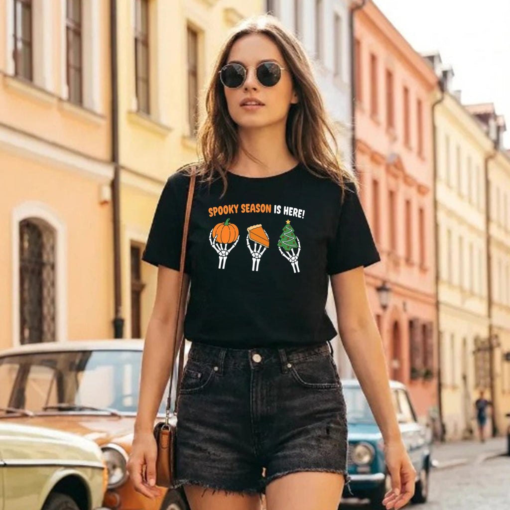 Spooky Season Is Here Pumpkin Pie Christmas Tree Shirt