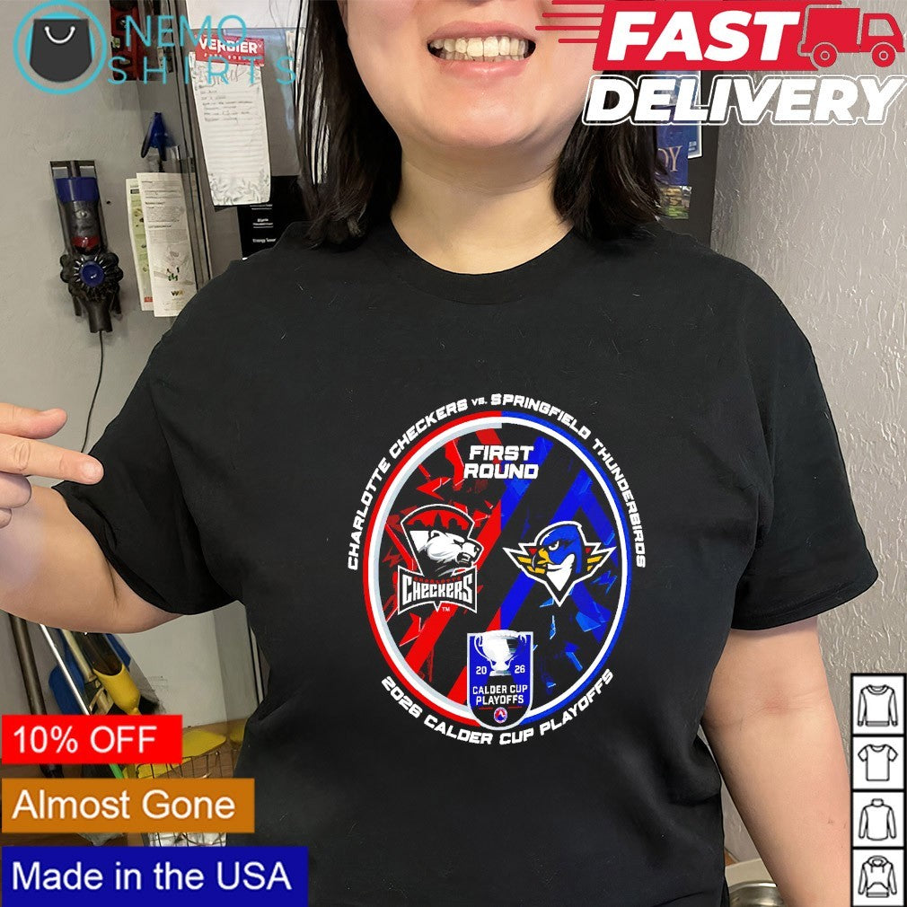Springfield Thunderbirds vs Charlotte Checkers first round 2026 Calder Cup Playoffs shirt