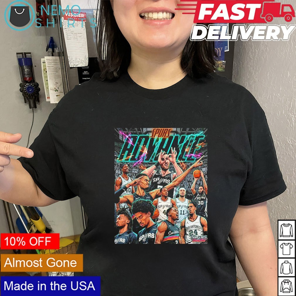 Spurs advance NBA Western Conference Semifinals player comic shirt