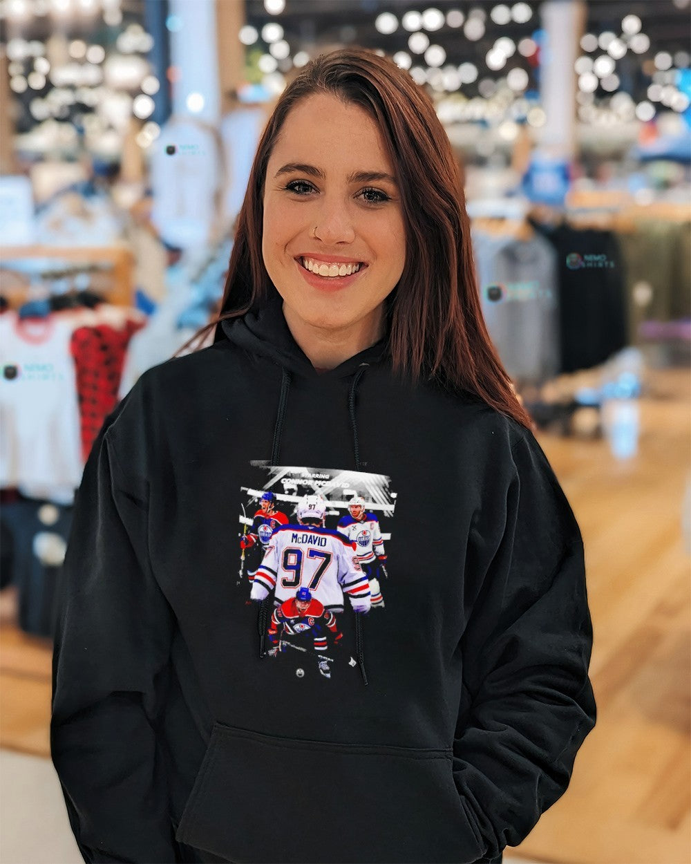 Starring Connor McDavid Edmonton Oilers player collage shirt