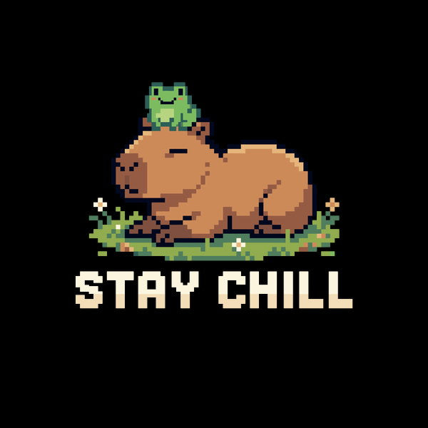 Stay Chill Cute Capybara And Frog