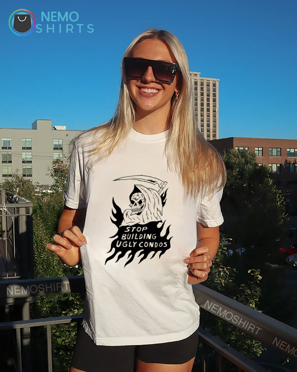 Stop building ugly condos grim reaper shirt
