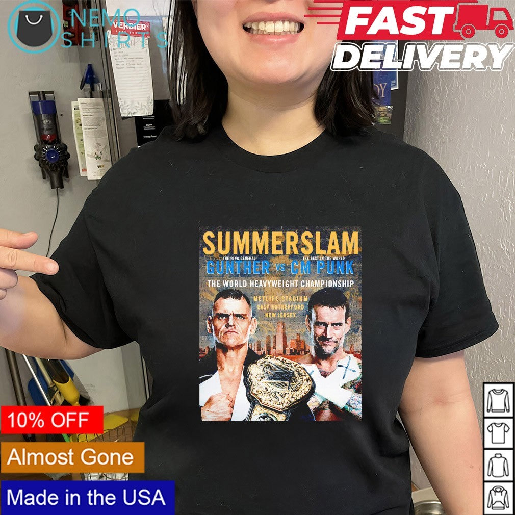 Summerslam Gunther vs CM Punk the world heavyweight championship shirt