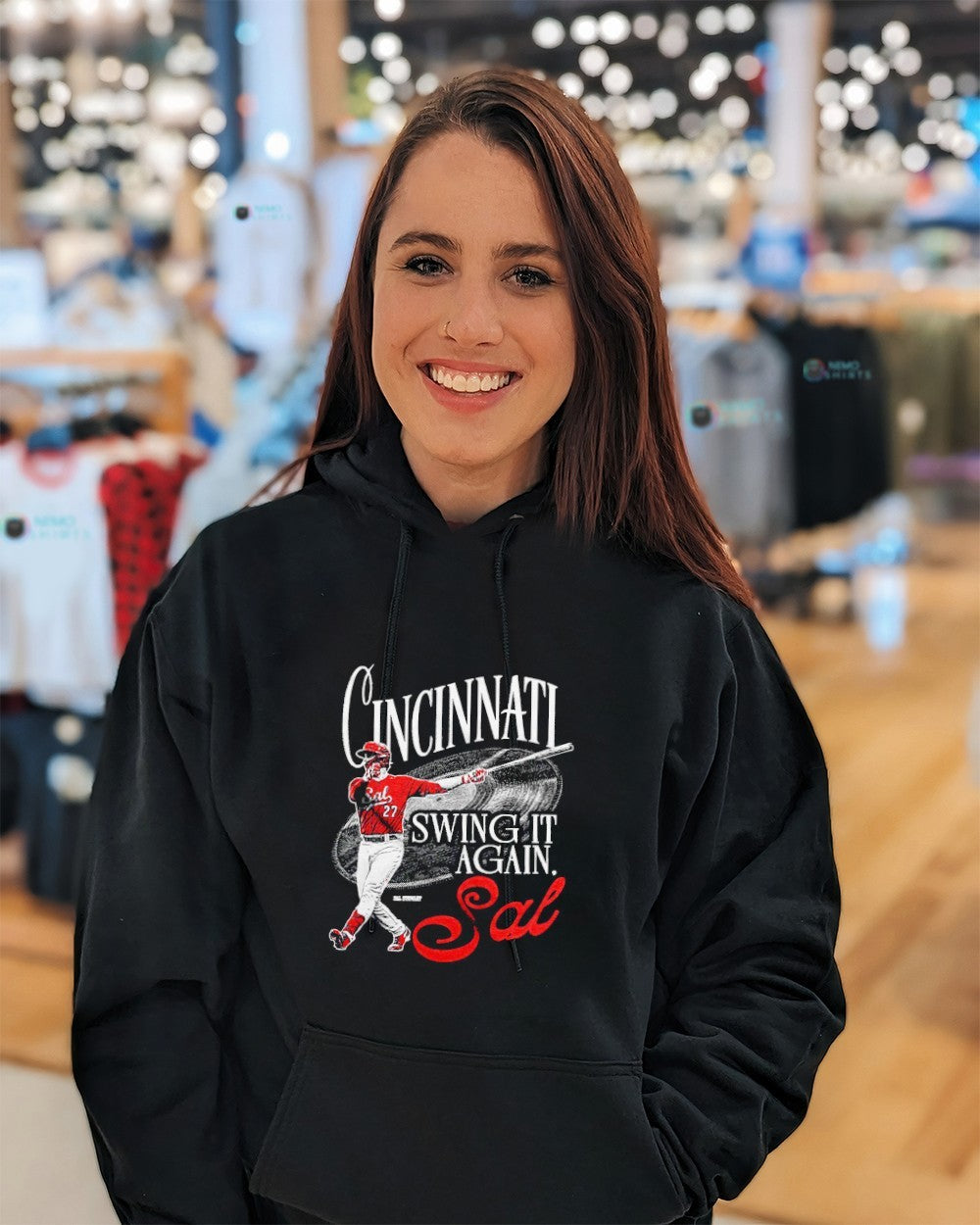 Swing it again Sal Stewart Cincinnati Reds shirt