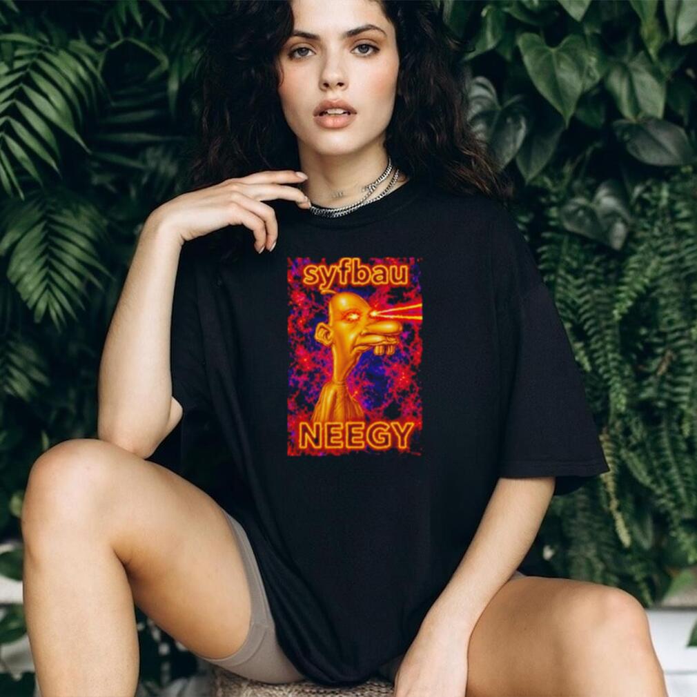 Syfbau Neegy laser eyes graphic shirt