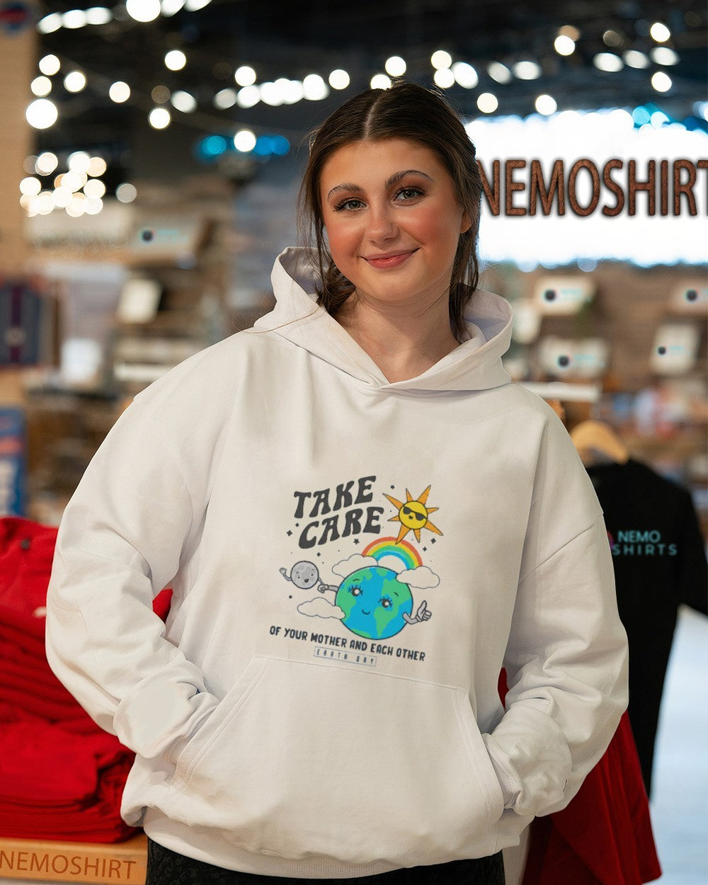 Take care of your mother and each other Earth Day cartoon shirt