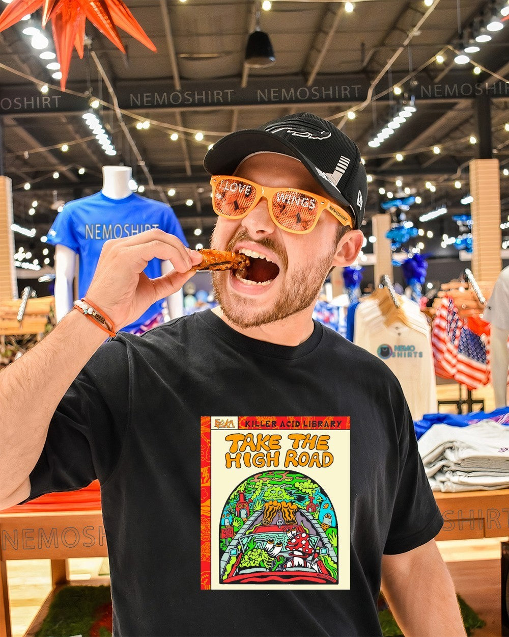 Take the high road killer acid library shirt