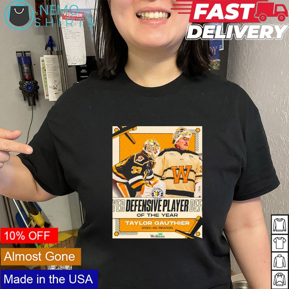 Taylor Gauthier Pittsburgh Penguins defensive player of the year 2026 season shirt