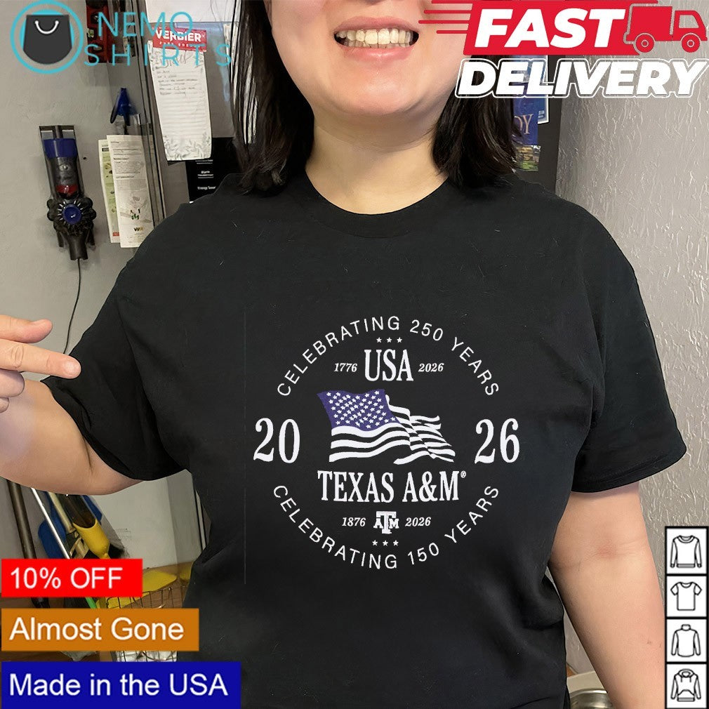 Texas A&M 2026 celebrating 250 years USA shirt