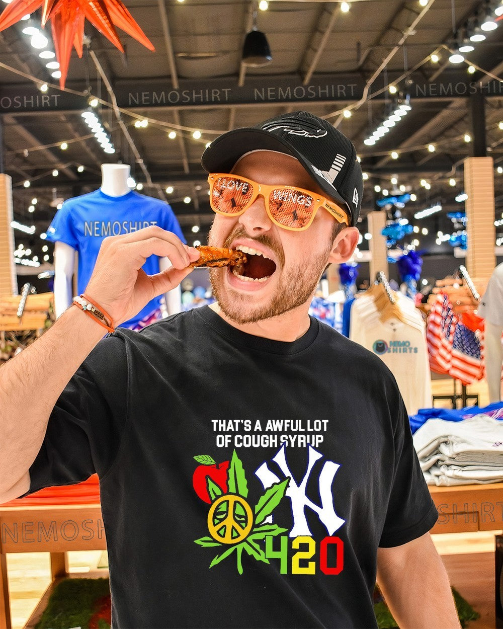 That’s a awful lot of cough syrup 420 New York Yankees shirt
