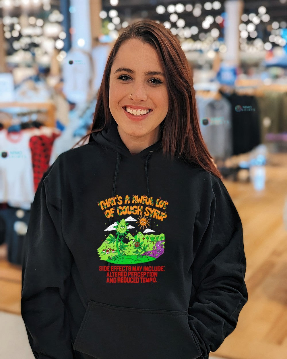 That’s a awful lot of cough syrup side effects may include altered perception shirt