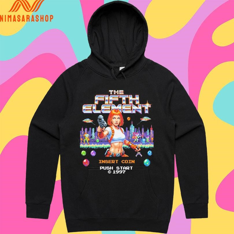 The Fifth Element Insert Coin Push Start 1997 8-bit Shirts