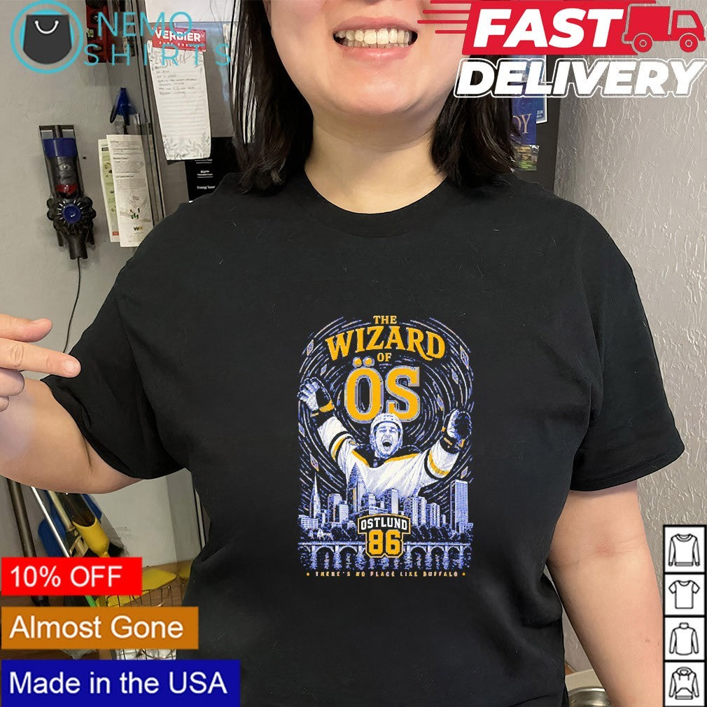 The Wizard of OS Noah Ostlund 86 Buffalo Sabres shirt