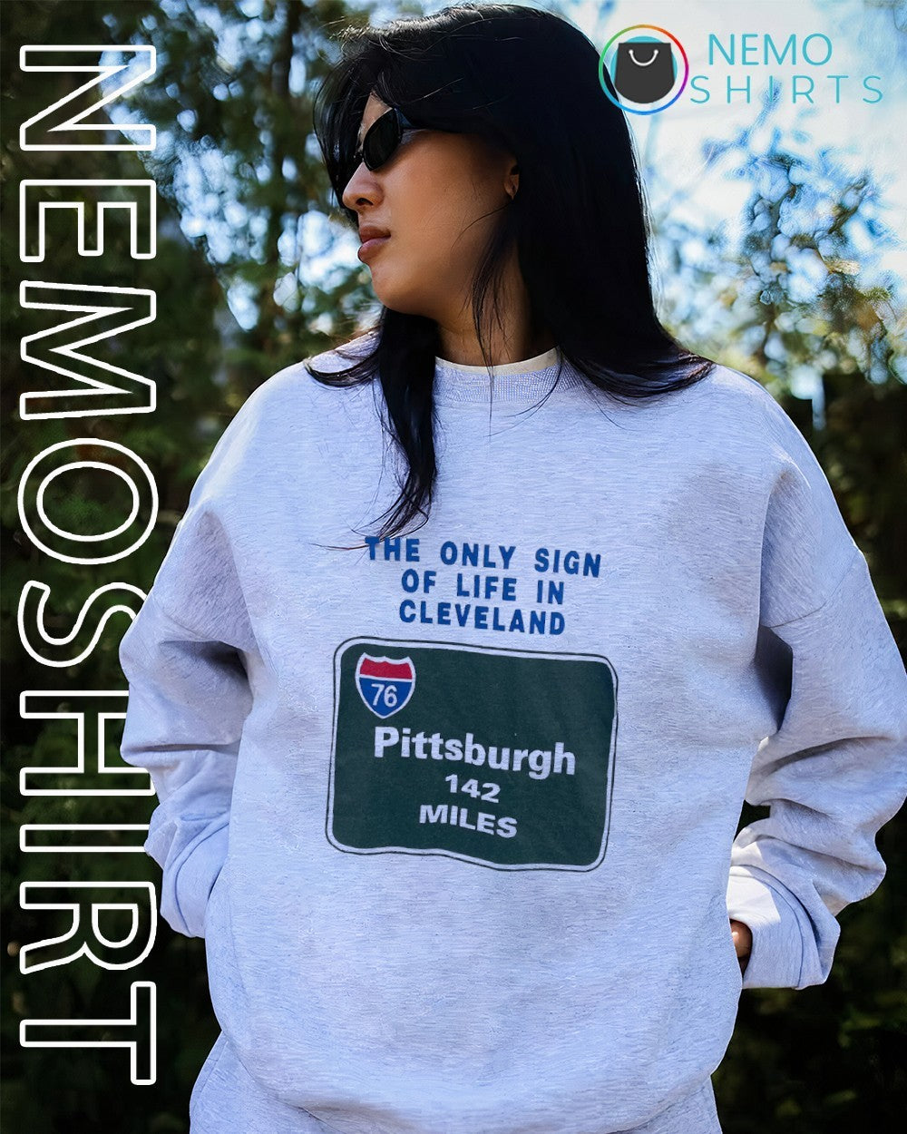 The only sign of life in Cleveland Pittsburgh 142 miles shirt