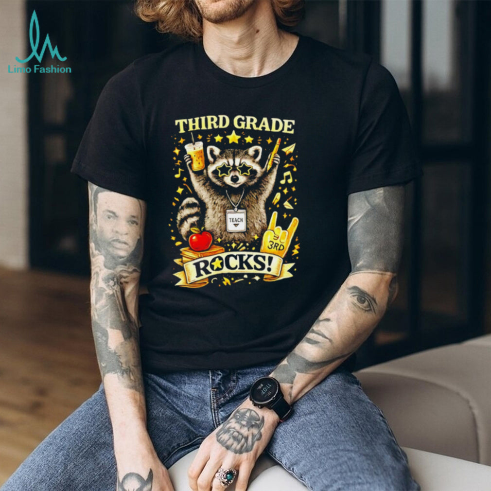 Third Grade Rocks Raccoon Teacher back to school shirt