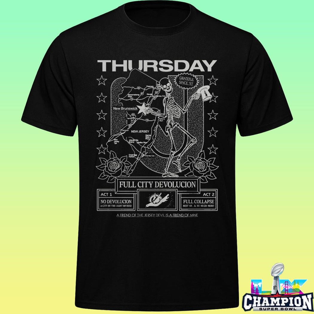 Thursday Silver Skeleton Print Shirt