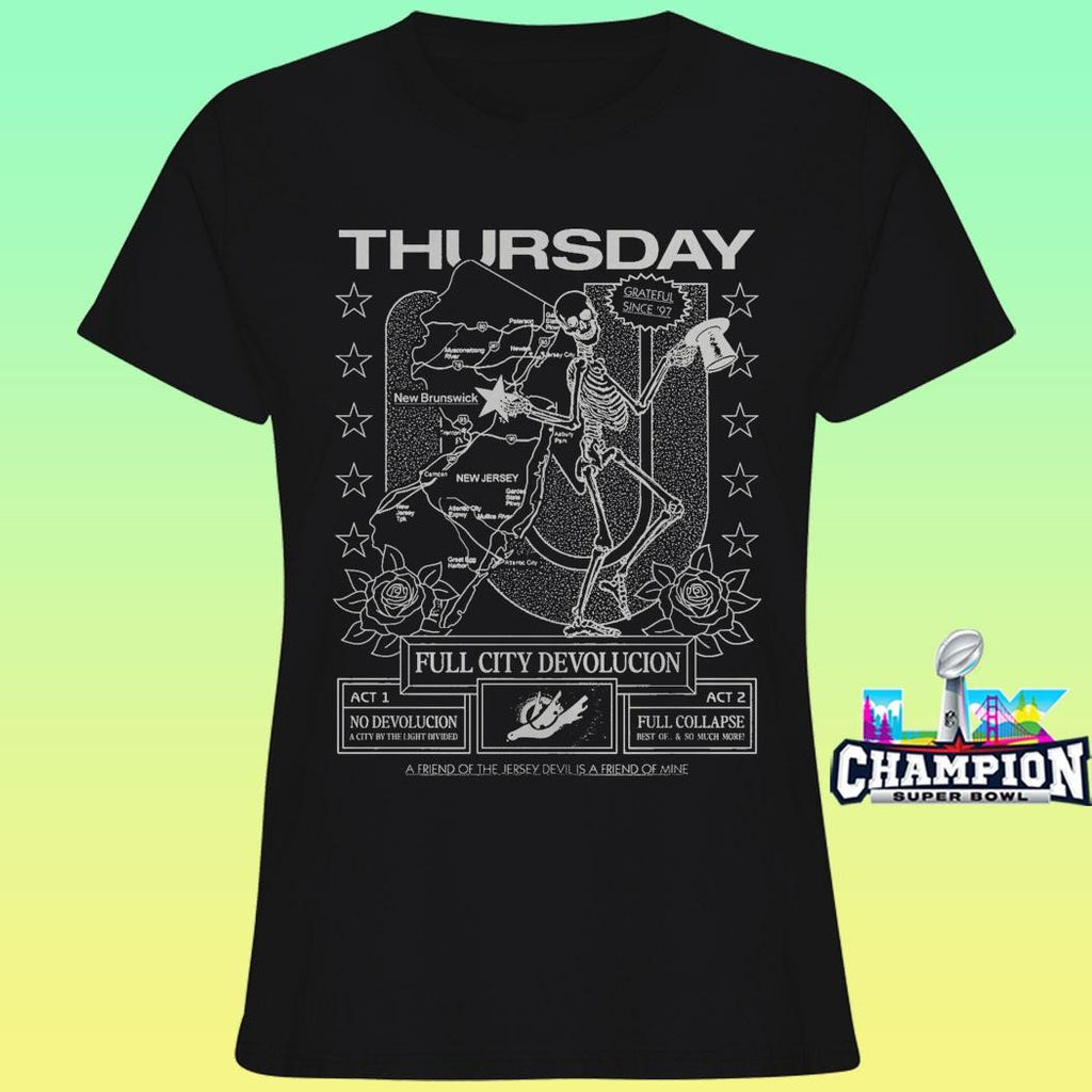 Thursday Silver Skeleton Print Shirt