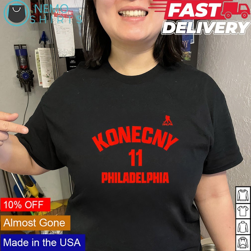 Travis Konecny 11 Philadelphia Flyers name and number shirt