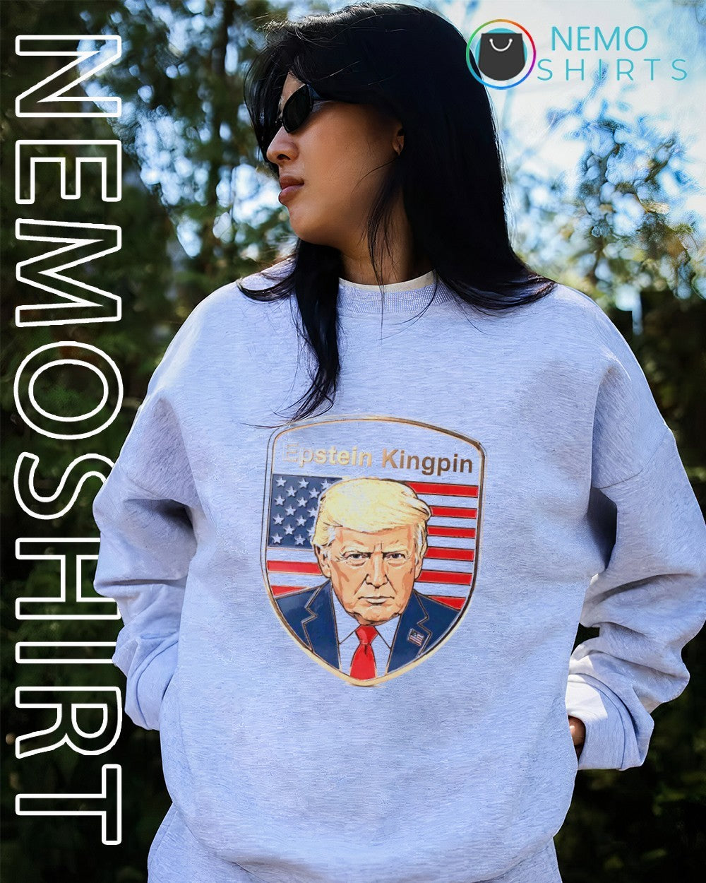 Trump Epstein kingpin American flag shirt