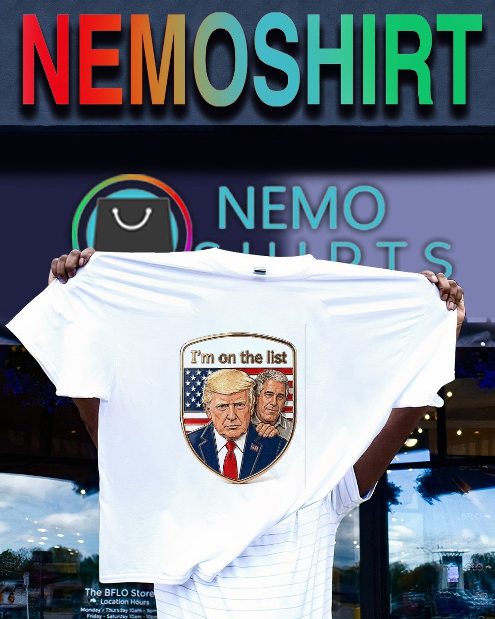Trump and Jeffrey I’m on the list American flag shirt