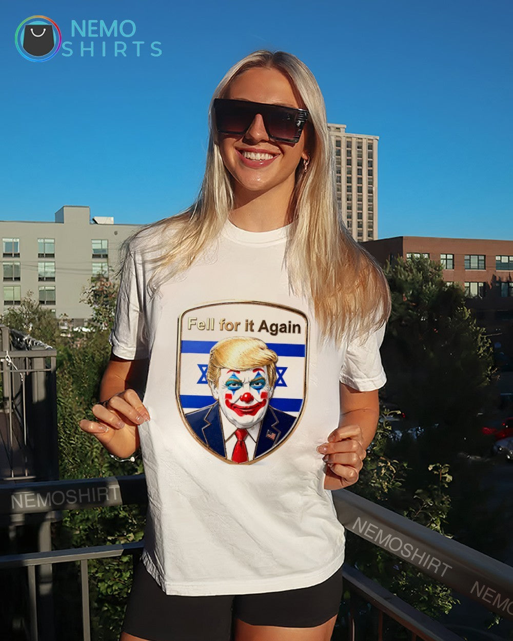 Trump clown fell for it again Israeli flag shirt