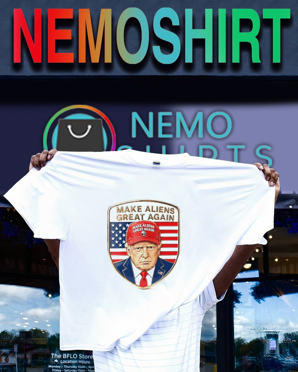Trump make Aliens great again American flag patriotic shirt