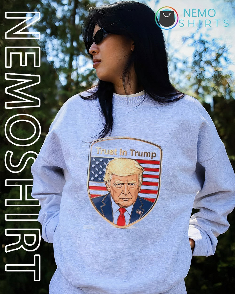 Trust in Trump American flag patriotic shirt