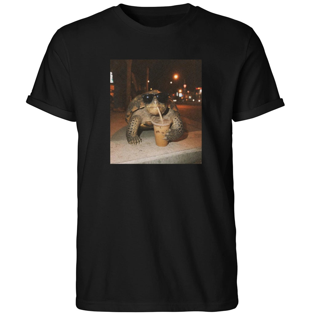Turtle Sunglasses Drink Iced Coffee Shirt