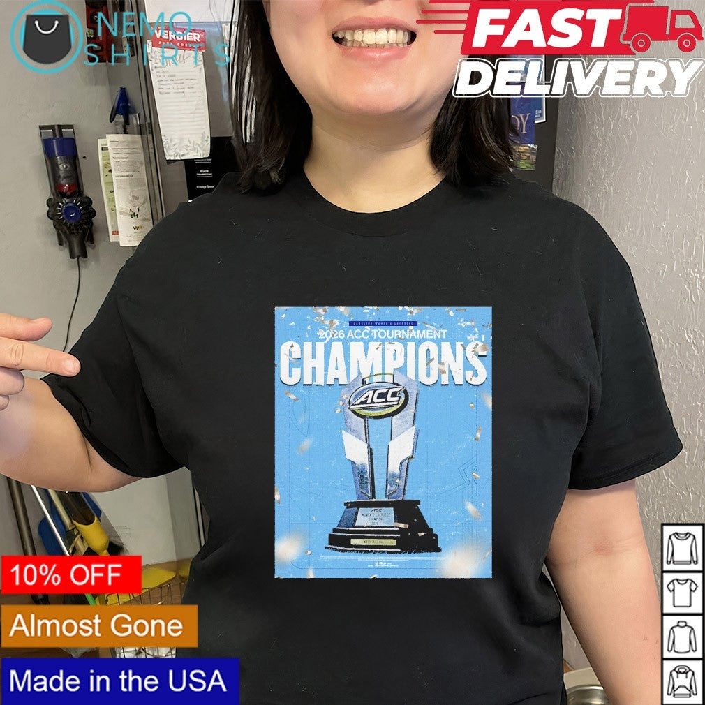 UNC women’s lacrosse 2026 ACC tournament champions trophy shirt