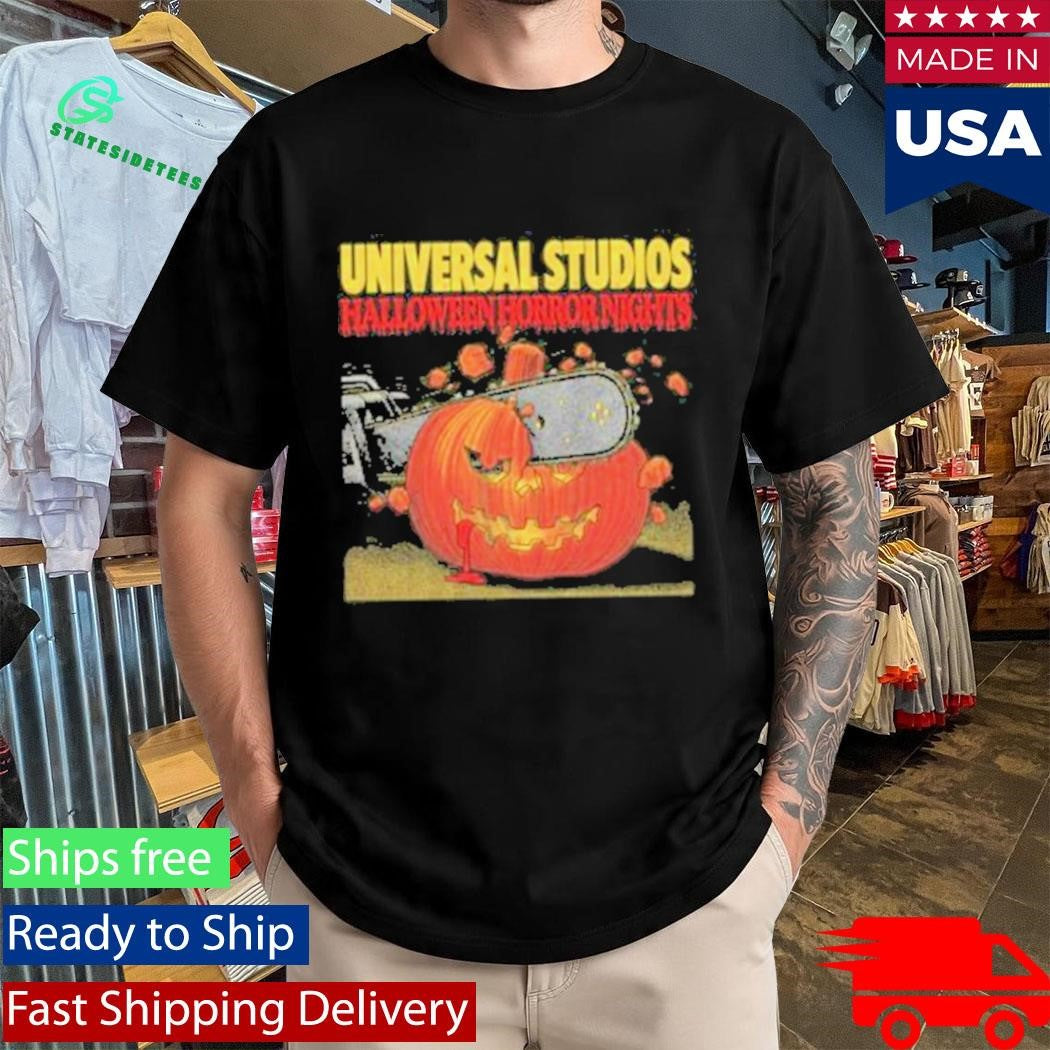 Universal Studios Halloween Horror Nights Razors In The Night Pumpkin Night Shirt